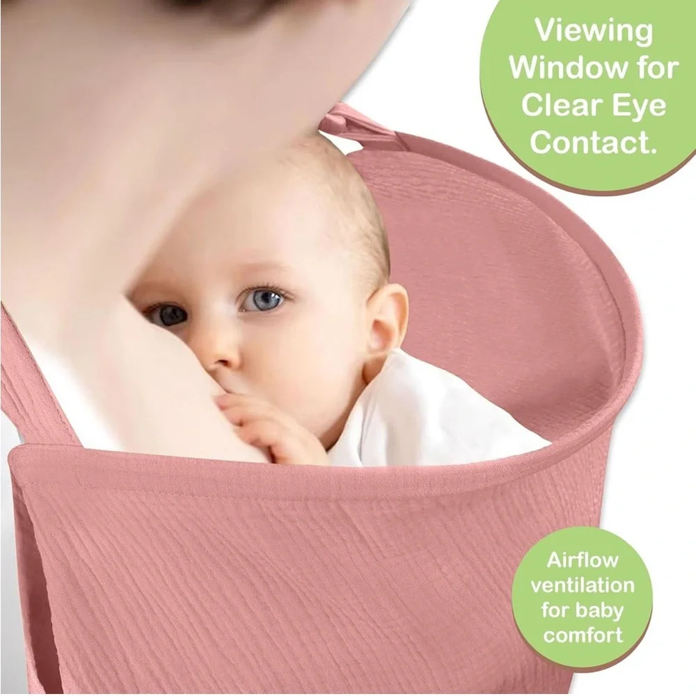 Infancie 100% Organic Cotton Muslin Nursing Cover Pink NEW